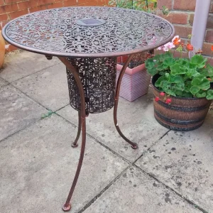 Metal Garden Table with Solar Panel