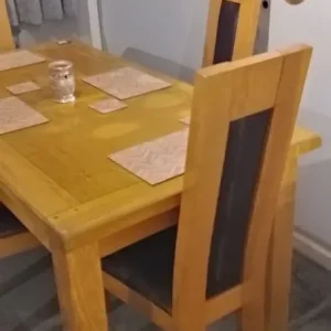 Solid dining table and chairs