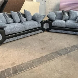 Dino 3+2x Settee Sofa Pair with Footstool - Image 3
