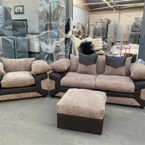 Dino 3+2x Settee Sofa Pair with Footstool - Image 4