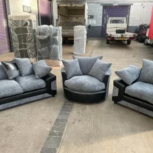 Dino 3+2x Settee Sofa Pair with Footstool - Image 5