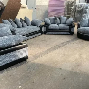 Dino 3+2x Settee Sofa Pair with Footstool - Image 7