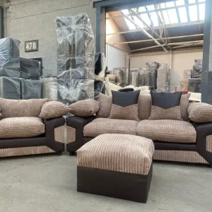 Dino 3+2x Settee Sofa Pair with Footstool - Image 8
