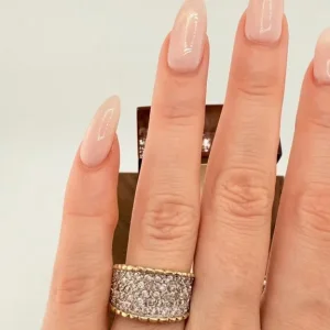 Stunning Wide 9ct Gold Diamond Band Ring – ~ 1ct Total Diamond Weight - Image 3