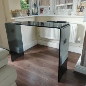 Black Glass Console Table