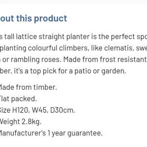 Small wooden garden planter with trellis back - Image 6