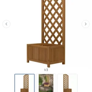 Small wooden garden planter with trellis back - Image 7