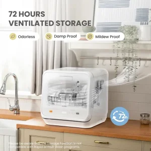 COMFEE Mini Countertop Dishwasher with 6L Water Tank - Image 7