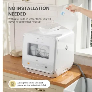 COMFEE Mini Countertop Dishwasher with 6L Water Tank - Image 8