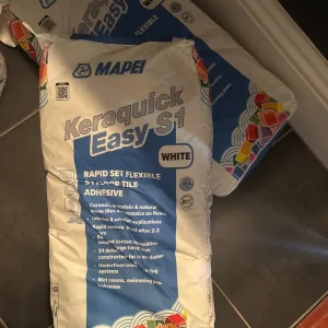 2 x 20kg white rapid set tile adhesive