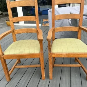 2 Oak Carver Chairs