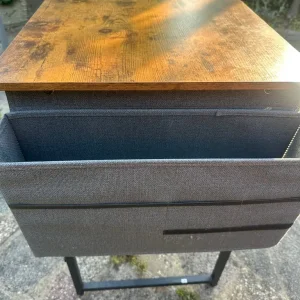 Wooden desk table with storage compartment - Image 8