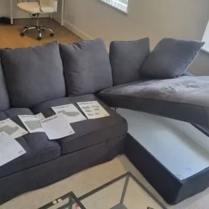 Grey L Shaped IKEA Sofa - Image 3