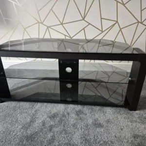 Tv stand with glass shelves - Image 3