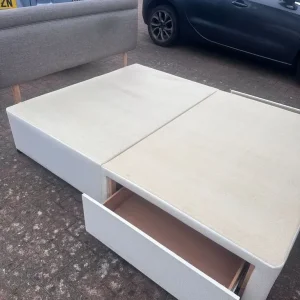 King size bed frame with headboard and drawers