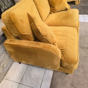 Pelyton Gold Ochre Mustard Velvet Sofa - Image 2