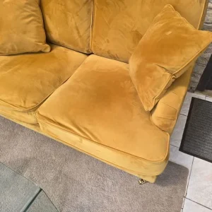 Pelyton Gold Ochre Mustard Velvet Sofa - Image 7