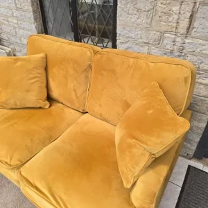 Pelyton Gold Ochre Mustard Velvet Sofa - Image 8