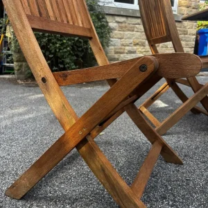 Hardwood extendable table and 6 folding chairs set - Image 8