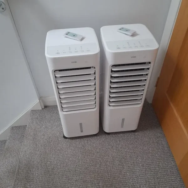 Two Logik air coolers