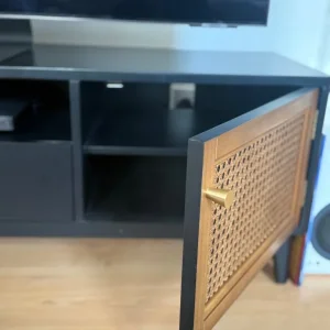 Dunelm Franco TV Stand – Rattan, Black - Image 4