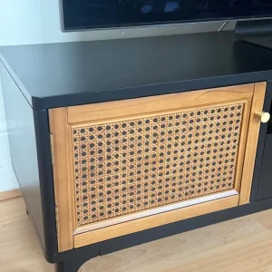 Dunelm Franco TV Stand – Rattan, Black - Image 5
