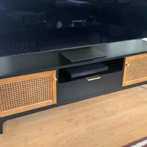 Dunelm Franco TV Stand – Rattan, Black - Image 6