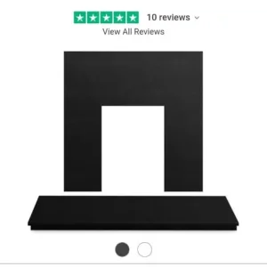 Black granite fire surround and hearth - Image 3