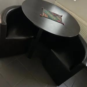 Round space saver dining table and four seats
