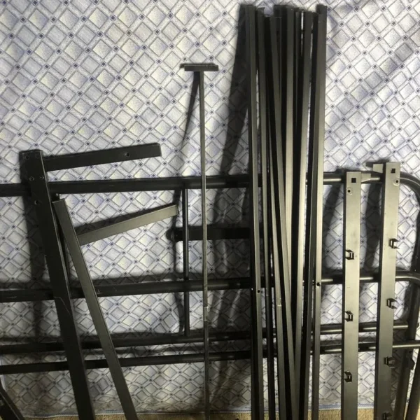 Black metal king size bed