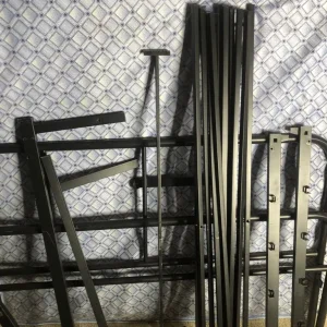 Black metal king size bed