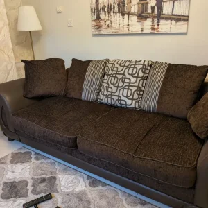 4 seater brown sofa - Image 2