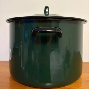 Vintage Enamel Bread Bin, Green - Image 5