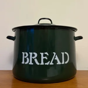 Vintage Enamel Bread Bin, Green - Image 8