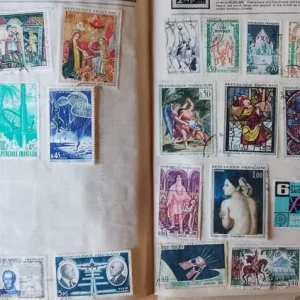 3 postage stamp albums with thousands of old stamps - Image 7