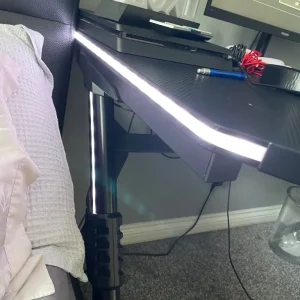 Gaming desk with LED lights