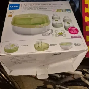 MAM microwave steam steriliser + baby bottle set