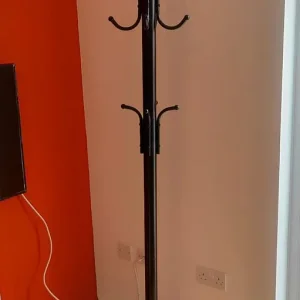 Metal 12 Hooks Coat Rack, Black - Image 2