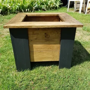 Black and Oak Handcrafted Pallet Wood Garden Planter - Image 5