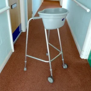 Walking frame and caddy with storage tray