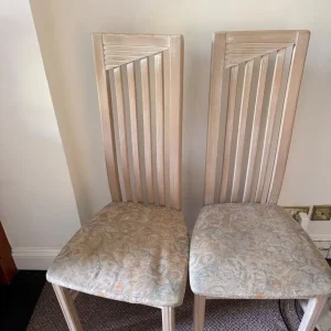 2 wooden chairs