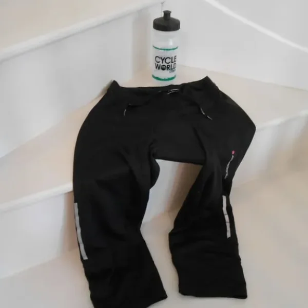 Ladies padded cycle shorts, calf length, black, size 40