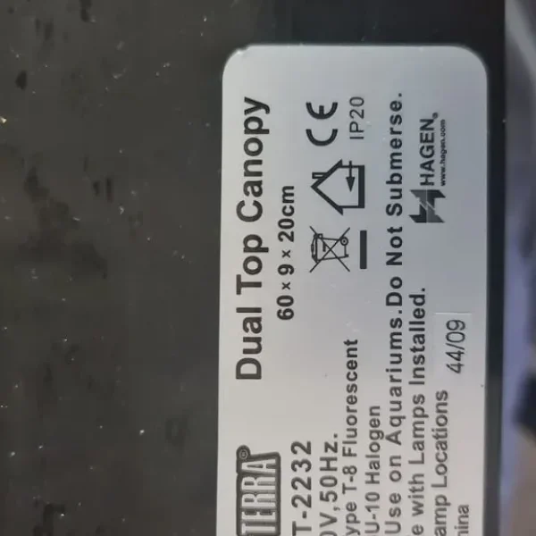 Exo Terra double hood with unused UVB lights