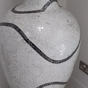 125cm Floor Vase with Glass Mosaics and Rushes - Image 2