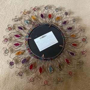 Decorative Jewelled Round Mirror - Image 3