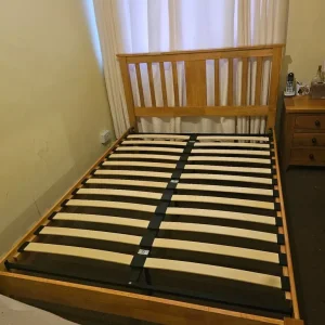 Wooden double bed frame