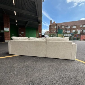 Beige Next L Shape Corner Sofa with Large Matching Ottoman - Image 5