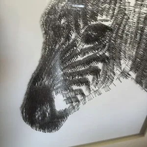 Zebra Portrait Made from 10,000 Nails - Image 2