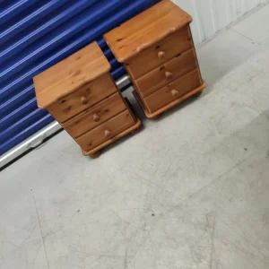 Pine bedside cabinet x2 - Image 2