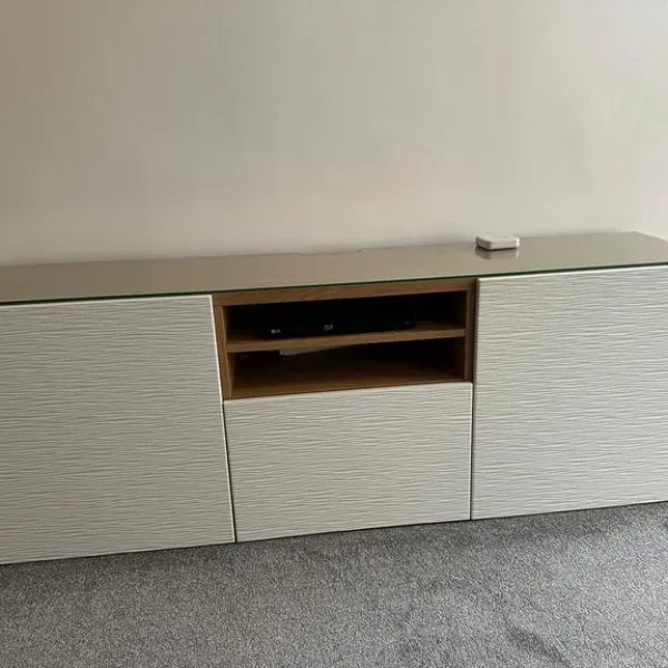 IKEA TV stand with two storage cupboards